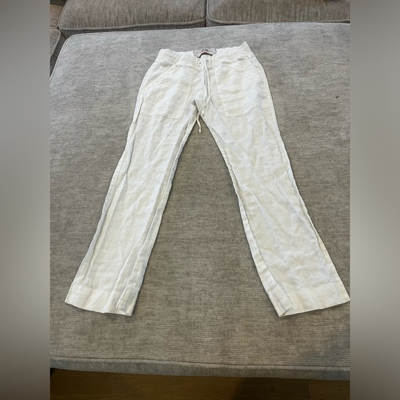 Bella Dahl Pocket Wide Leg Pant White Size XS 100% Linen - Picture 5 of 6